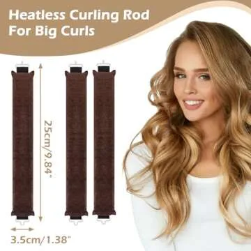 AIDUCHO Flexible Heatless Hair Curlers for Long Hair, 3PCS Soft Overnight Curl Rods with Hook, Upgraded Hair Curling Rods for Blowout Curls
