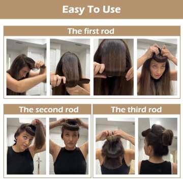 AIDUCHO Flexible Heatless Hair Curlers for Long Hair, 3PCS Soft Overnight Curl Rods with Hook, Upgraded Hair Curling Rods for Blowout Curls