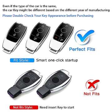 QBUC Mercedes-Benz Key Fob Cover, TPU Protector with Leather Keychain - 2017-2021 E, 2019-2023 A and...