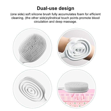 YAMYONE Ultra-Soft Silicone Back Scrubber Long Handle BPA-Free