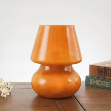 MKolour Glass LED Mushroom Lamps for Cozy Home Decor