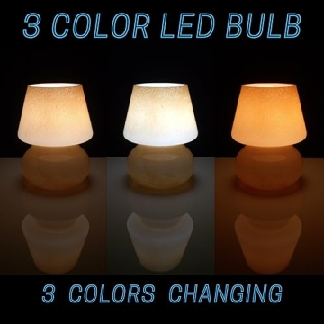 MKolour Glass LED Mushroom Lamps for Cozy Home Decor