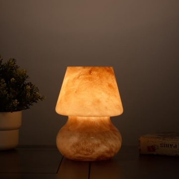 MKolour Glass LED Mushroom Lamps for Cozy Home Decor