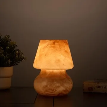 MKolour Glass LED Mushroom Lamps for Cozy Home Decor
