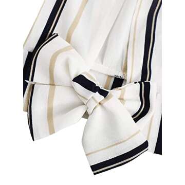 Milumia Women Striped Crop Cami Top with Pants Two Piece Outfit Romper Jumpsuits White Small