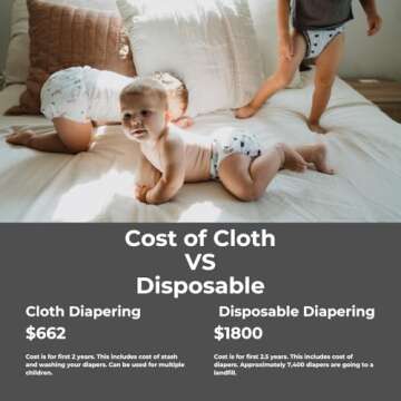 Nora's Nursery Cloth Diapers 7 Pack with 7 Inserts & 1 Wet Bag - Waterproof Cover, Washable, Reusable & One Size Adjustable Pocket Diapers for Newborns and Toddlers - The Keys