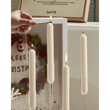 Willceka Candle Holder, Glass Taper Candle Tall Candlestick Holder, 4 Different Heights, for Table Centerpiece, Wedding, Party, Clear, 4pcs