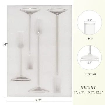 Willceka Candle Holder, Glass Taper Candle Tall Candlestick Holder, 4 Different Heights, for Table Centerpiece, Wedding, Party, Clear, 4pcs