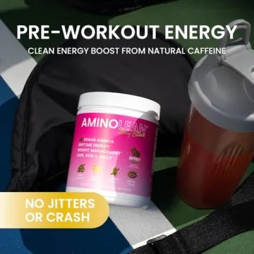 AminoLean Pre Workout Clean Energy Vegan Biotin Berry Elixir