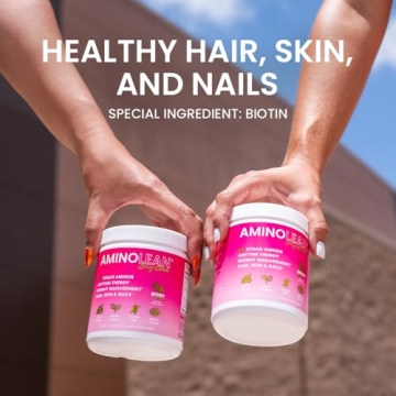 AminoLean Pre Workout Clean Energy Vegan Biotin Berry Elixir