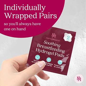 Nurse & Nourish [8 Pads] Hydrogel Pads for Breastfeeding Soreness Support - Immediate Relief Nipple Gel Soothing Pads - Easy Apply Gel Nipple Pads for Breastfeeding - Reusable Form Adjusting Gel Pads