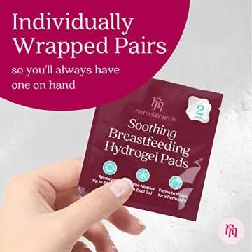 Nurse & Nourish [8 Pads] Hydrogel Pads for Breastfeeding Soreness Support - Immediate Relief Nipple Gel Soothing Pads - Easy Apply Gel Nipple Pads for Breastfeeding - Reusable Form Adjusting Gel Pads