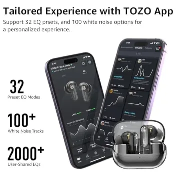 TOZO Crystal Pods: Wireless Active Noise Cancelling Earbuds
