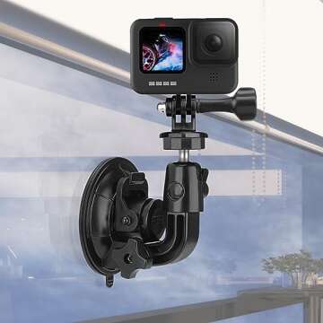 Adjustable Dual-Ball-Head Heavy Duty Suction Cup Car Mount for iPhone and GoPro