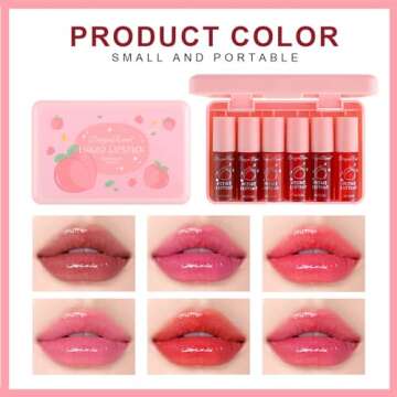 Eakroo 6 Colors Peach Lip Tint - Multi-Use, Waterproof, High Pigment