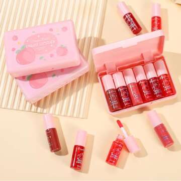 Eakroo 6 Colors Peach Lip Tint - Multi-Use, Waterproof, High Pigment