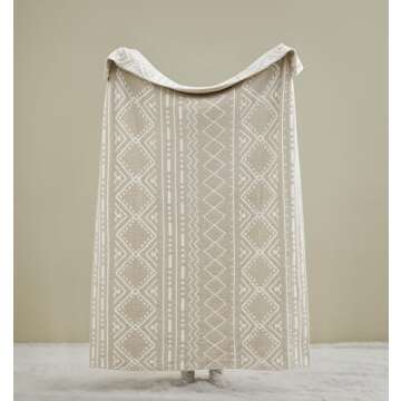 R.SHARE Cozy Boho Throw Blanket - Soft Microfiber 50x70