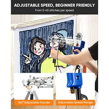 Rug Tufting Gun with Carpet Trimmer Kit - BESGEER-Rug-Tuft-Gun-with-Tufting-Shears, 2 in 1 Cut & Loop Pile Carpet Gun and Carpet Carving Clippers