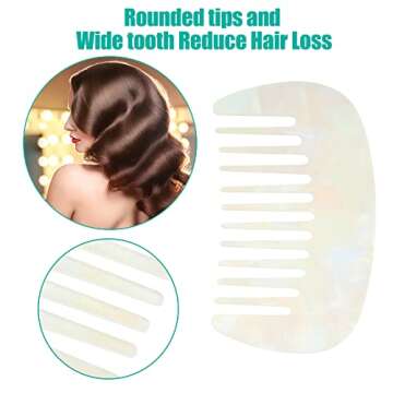 VOCOSTE Hair Comb Wide Tooth, Anti-Static Pocket Size Comb for Thick, Curly Hair, Hair Care, Detangl...