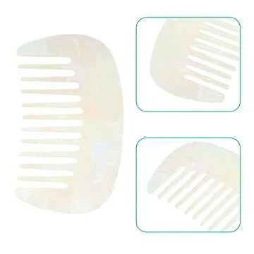 VOCOSTE Hair Comb Wide Tooth, Anti-Static Pocket Size Comb for Thick, Curly Hair, Hair Care, Detangling Comb, for Wet and Dry, White