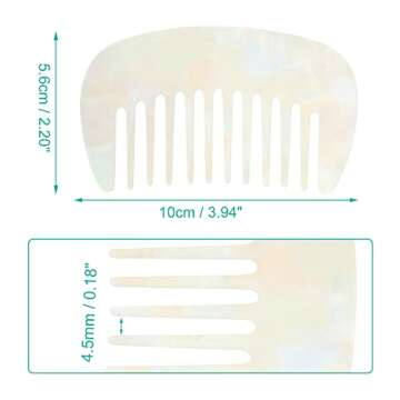 VOCOSTE Hair Comb Wide Tooth, Anti-Static Pocket Size Comb for Thick, Curly Hair, Hair Care, Detangling Comb, for Wet and Dry, White