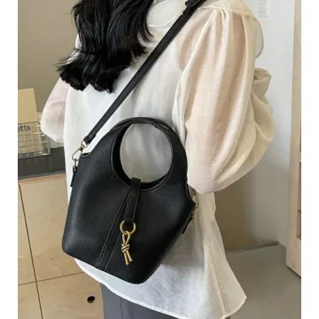 Stylish Women Bucket Bag - Vegan Leather Hobo Purse