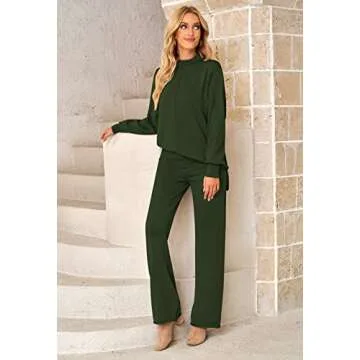 Fixmatti Women’s 2 Piece Knitted Sweatsuit for Comfort