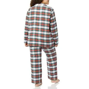 Amazon Essentials Women’s Cozy Flannel Pajama Set - Red Tartan