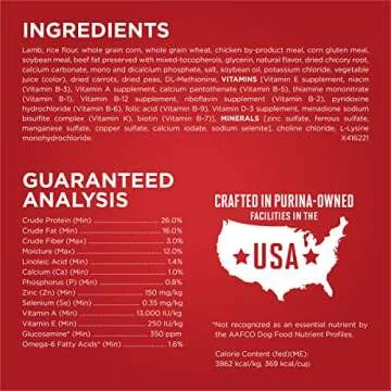 Purina ONE Lamb and Rice Formula Dry Dog Food 31.1 lb