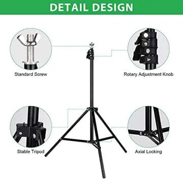 HPUSN Adjustable Backdrop Stand Kit 10ft: Photo Video Studio for Wedding Party Stage Decoration, Background Support System Kit for Photography with Clamp, Sand & Carry Bag