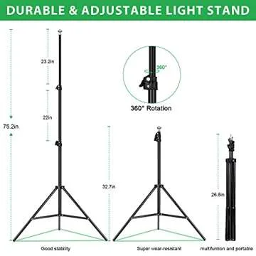 HPUSN Adjustable Backdrop Stand Kit 10ft: Photo Video Studio for Wedding Party Stage Decoration, Background Support System Kit for Photography with Clamp, Sand & Carry Bag