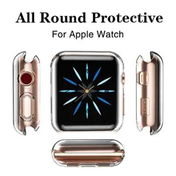 GEAK for Apple Watch Case 44mm Series 6 Series 5 with Screen Protector, 3 Pack Soft Transparent TPU All-Around Protective Case for iWatch Series 5 44mm (3 Clear)