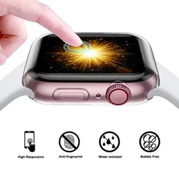 GEAK for Apple Watch Case 44mm Series 6 Series 5 with Screen Protector, 3 Pack Soft Transparent TPU All-Around Protective Case for iWatch Series 5 44mm (3 Clear)