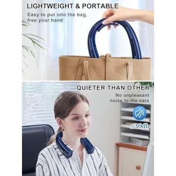 Rechargeable Bladeless Neck Fan with 4 Speeds & LED Display