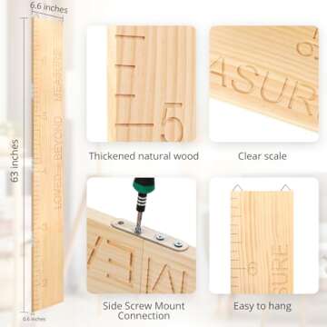 Natural Solid Wood Growth Chart for Kids