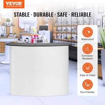 VEVOR Portable Tradeshow Podium Table, 51.18" x 18.31" x 37.4", Display Exhibition Counter Stand Boo...