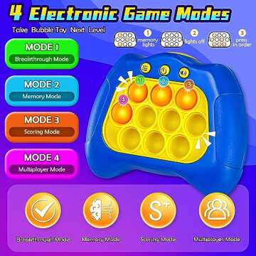 ROHSCE Quick Push Game Bubble Pop Fidget Toys, Fast Push Game, Fast Push Bubble Game, Light Up Pop G...