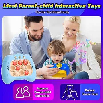 ROHSCE Quick Push Game Bubble Pop Fidget Toys, Fast Push Game, Fast Push Bubble Game, Light Up Pop Game Autism Sensory Toys, Travel Games Stress Relief Toy for Kids