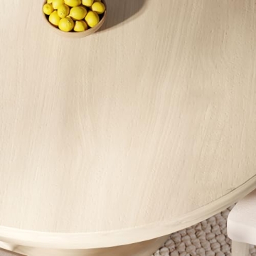 Maven Lane Zola Round Wooden Dining Table in Antiqued White Finish