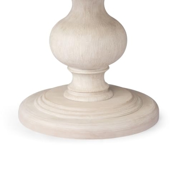 Maven Lane Zola Round Wooden Dining Table in Antiqued White Finish