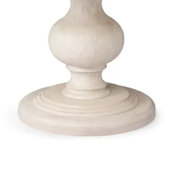Maven Lane Zola Round Wooden Dining Table in Antiqued White Finish