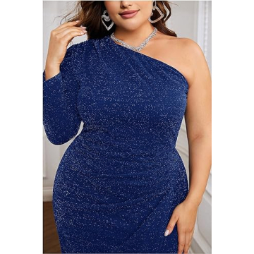 KIMCURVY Plus Size Bridal Guest Dress Elegant Glitter
