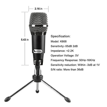FIFINE K668 USB Microphone for Clear Audio Recording