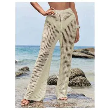 Stylish GORGLITTER Crochet Beach Cover Up Pants