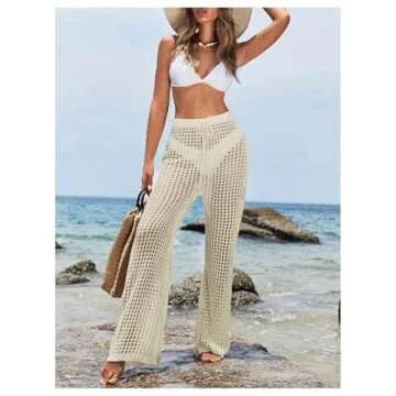 Stylish GORGLITTER Crochet Beach Cover Up Pants