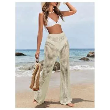 Stylish GORGLITTER Crochet Beach Cover Up Pants