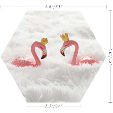 EVOIONOS White Hexagon Rug for Princess Tent, Fluffy Area Rug for Kids Room, 4x4.6 Feet Hexagon Rug ...