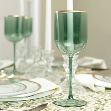 Elegant PLASTICPRO Green Wine Cups Set for Celebrations