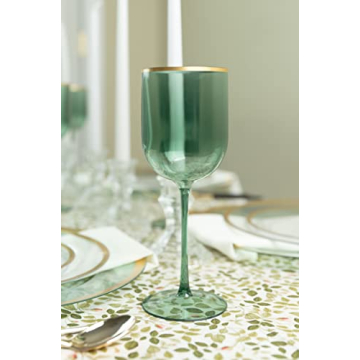 Elegant PLASTICPRO Green Wine Cups Set for Celebrations