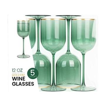 Elegant PLASTICPRO Green Wine Cups Set for Celebrations